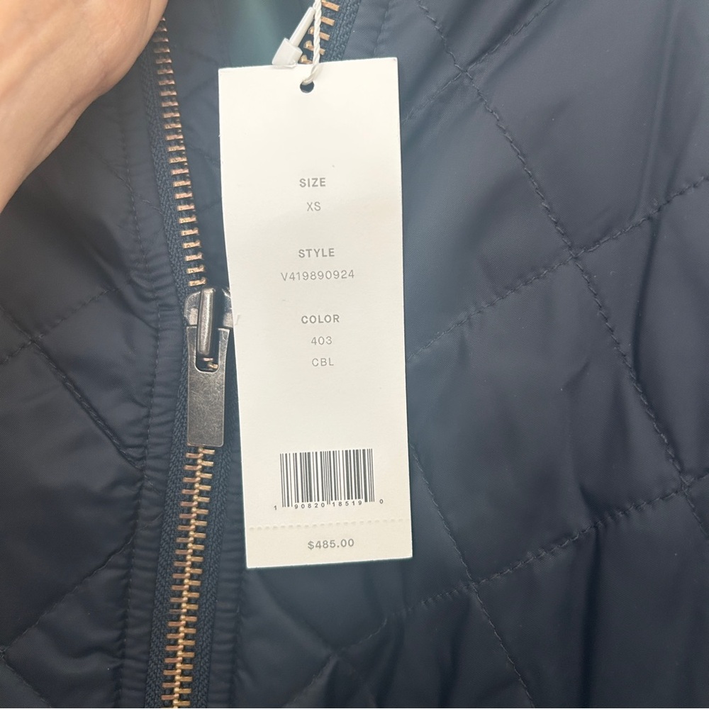 NEW Vince quilted bomber zip jacket in Costal Blue navy XS - Picture 8 of 8
